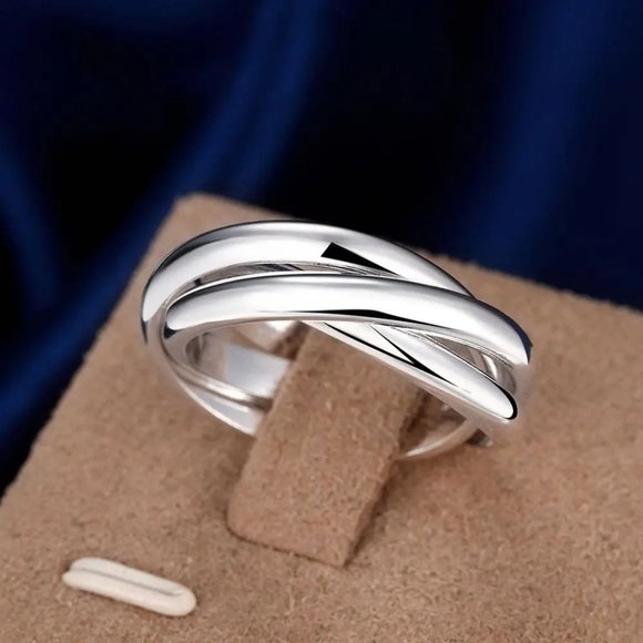 Jewelry - 925 Sterling Silver Ring Layered Simple Minimalist Engagement Rings